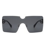 Yellowyx - Square Rimless Oversize Flat Top Retro Frameless Sunglasses