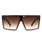 Vitalize - Oversize Retro Square Flat Top Tinted Fashion Women Sunglasses