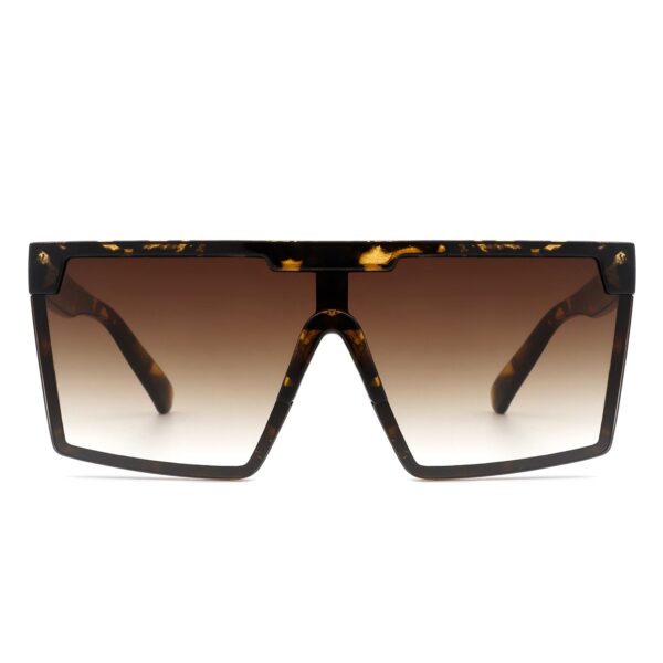 Vitalize - Oversize Retro Square Flat Top Tinted Fashion Women Sunglasses