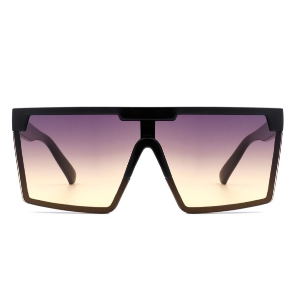 Vitalize - Oversize Retro Square Flat Top Tinted Fashion Women Sunglasses