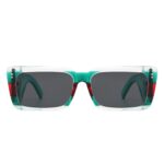 Yoplines - Retro Rectangle Square Flat Top Tinted Sunglasses