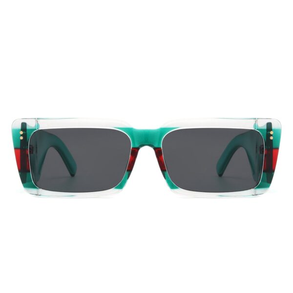 Yoplines - Retro Rectangle Square Flat Top Tinted Sunglasses