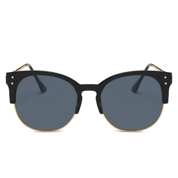 ABANDA |  Round Mirrored Flat Lens Half Frame Sunglasses Circle