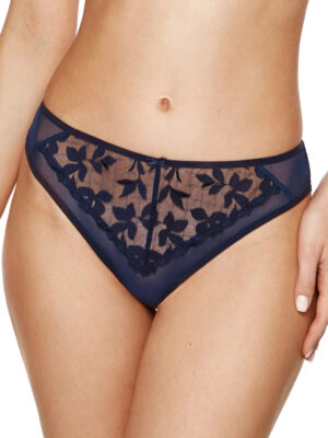 Sheer Floral Embroidery Thong Gorteks Mona