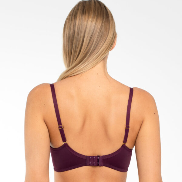 Sheer Mesh Embroidered Full Figure Bra Perla Aubergine