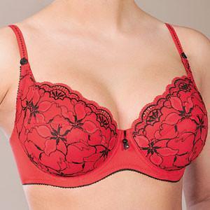 Lace Full Coverage Bra Crimson Floral